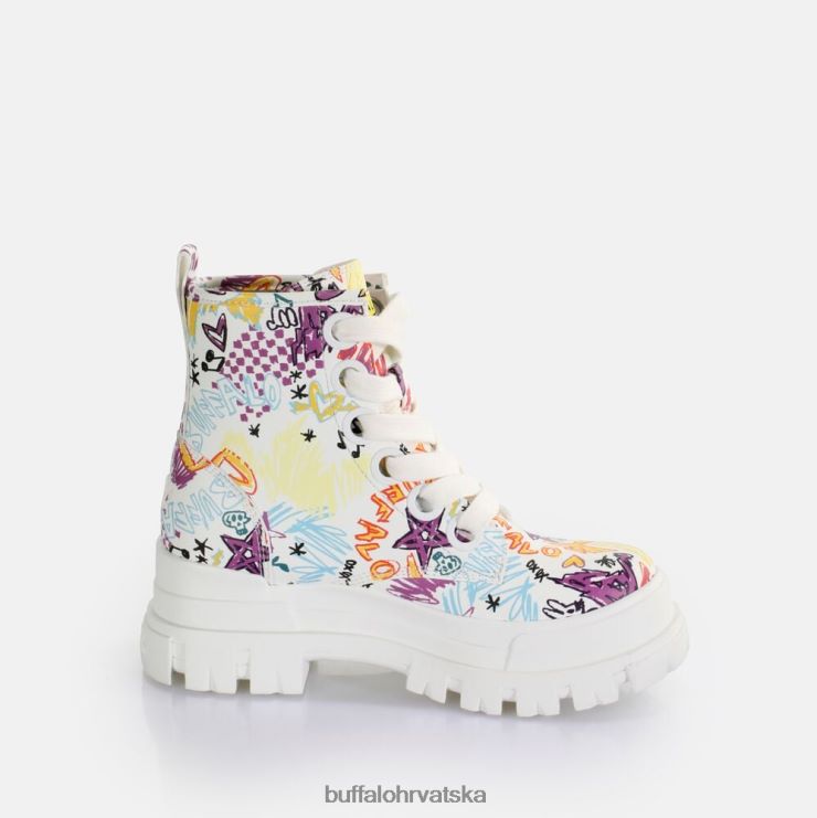 bijeli grafit Buffalo aspha lace up hi ankle-boot vegan |čizme TDD6T375